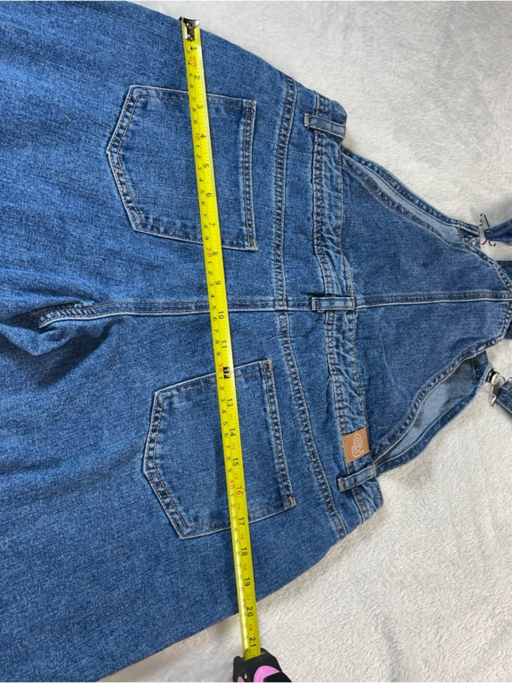 Gogo Jeans Women’s Size Med Blue Denim Overalls With Embroidered Red Cherries - Picture 10 of 16